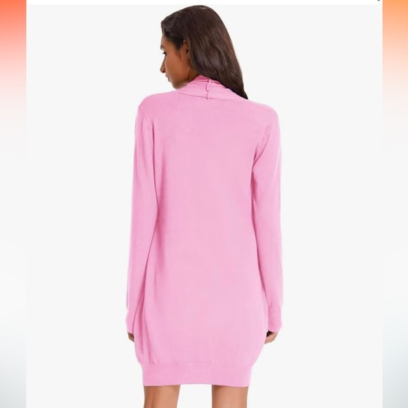 Grace Karin Women’s Baby Pink Solid Open Front Long Cardigan Sweater, Viscose - Picture 14 of 16